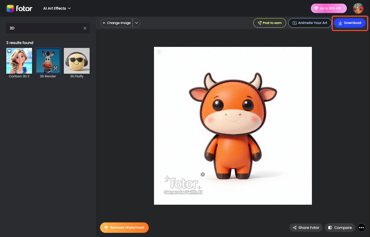 Download your 3D image
