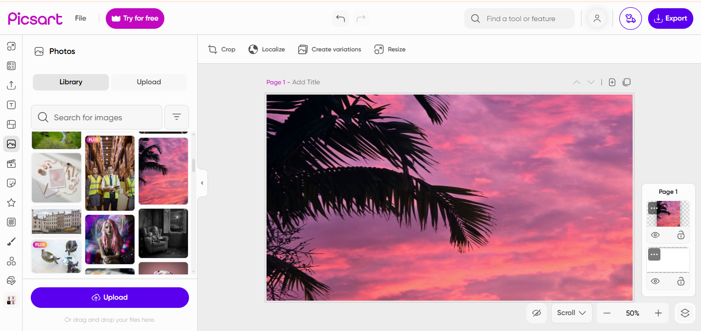 PicsArt - a well-known AI desktop wallpaper generator for free