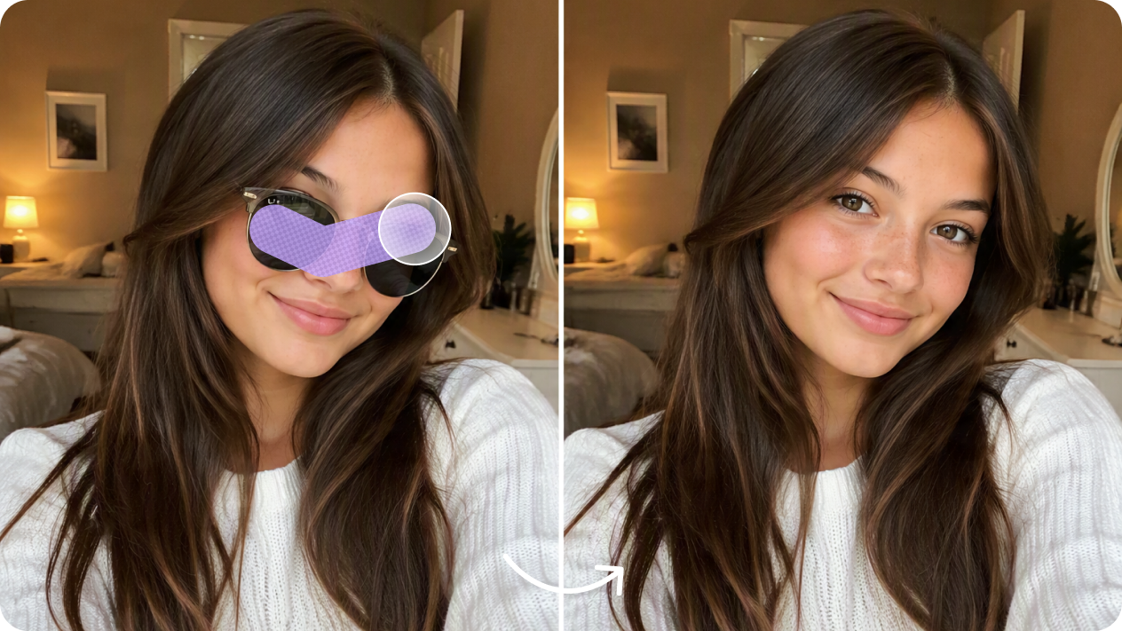 Edit selfie areas with precision layer controls