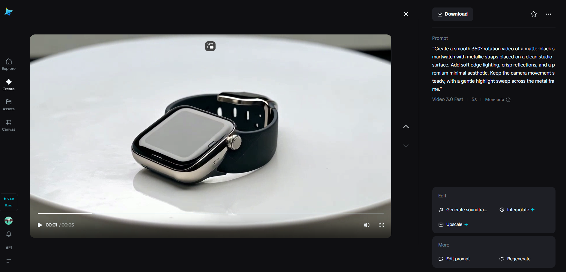 製品回転動画画像