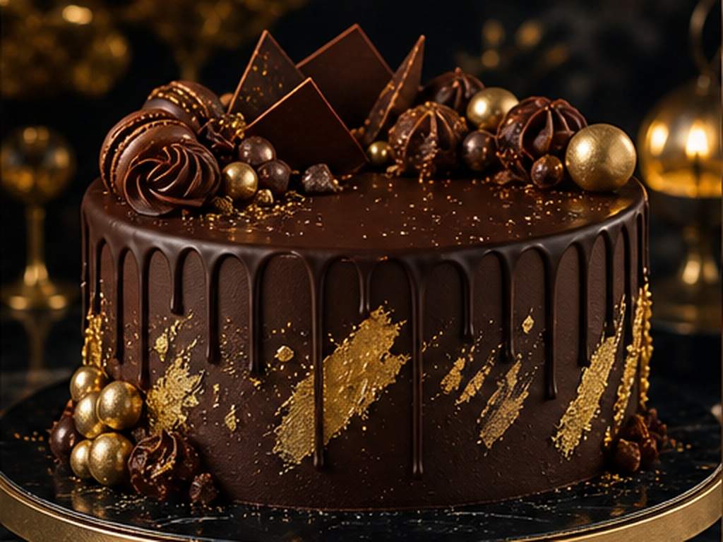 Happy Birthday Cake Modifica foto e nome esempio 2 - Torta d'oro al cioccolato