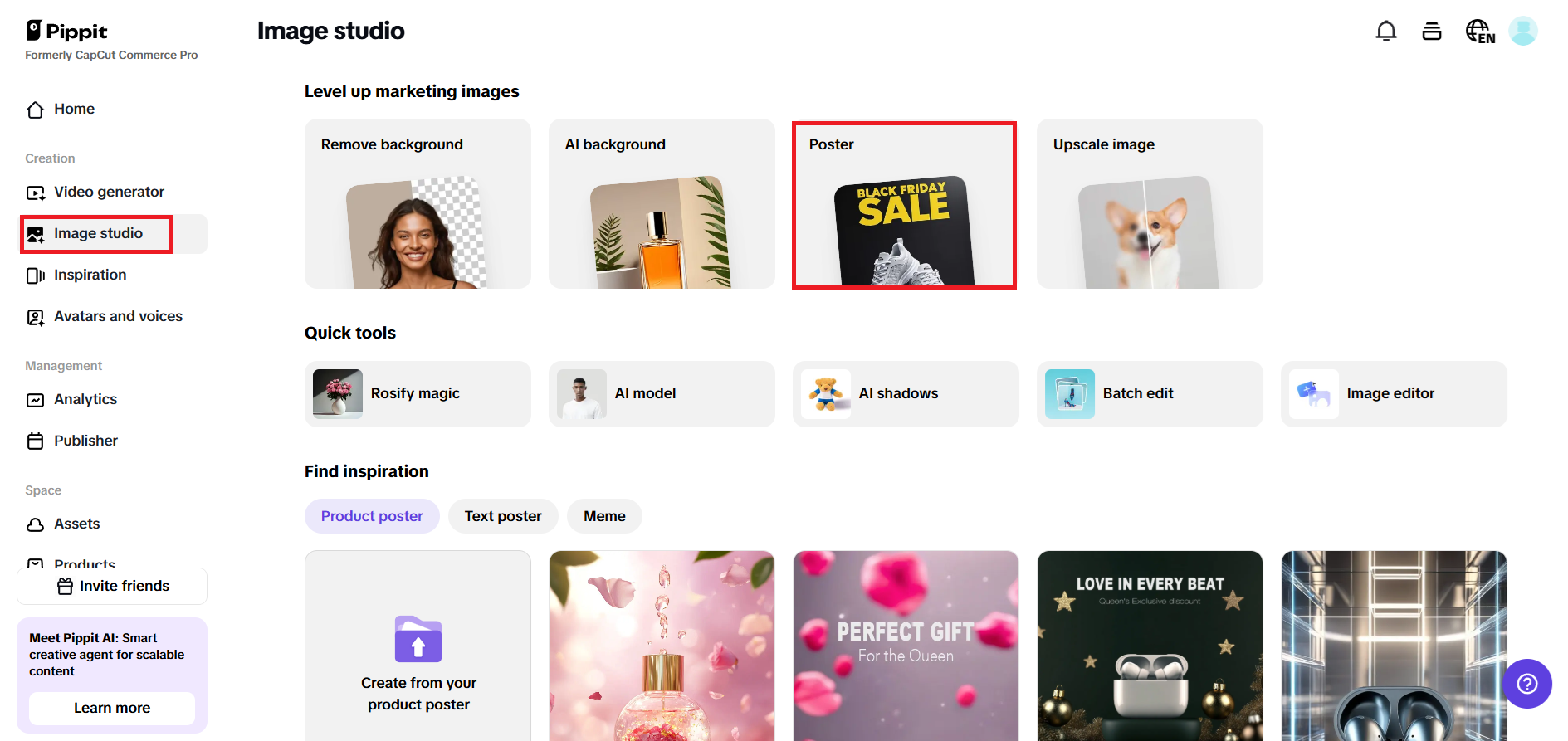 Choose "Sales Poster" from Image Studio