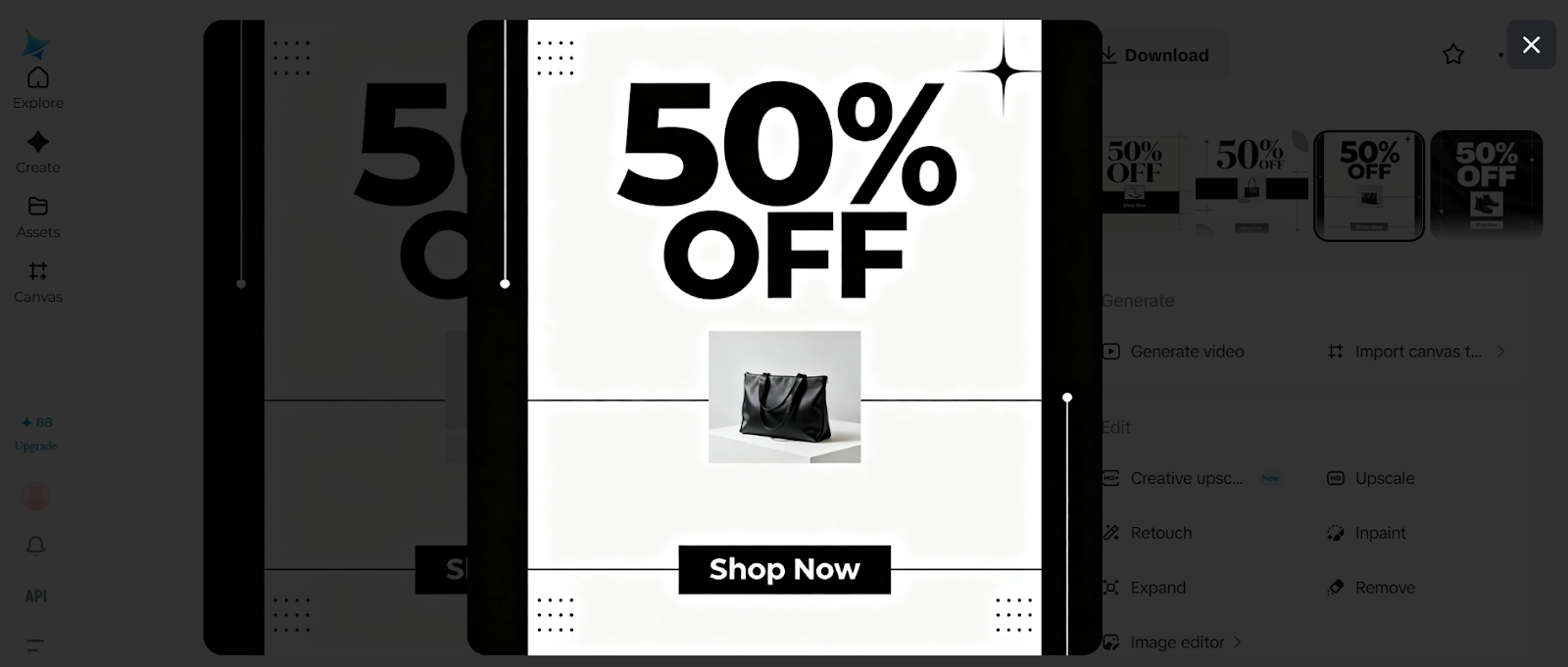 Discount poster idea: "Big Number" price-first poster