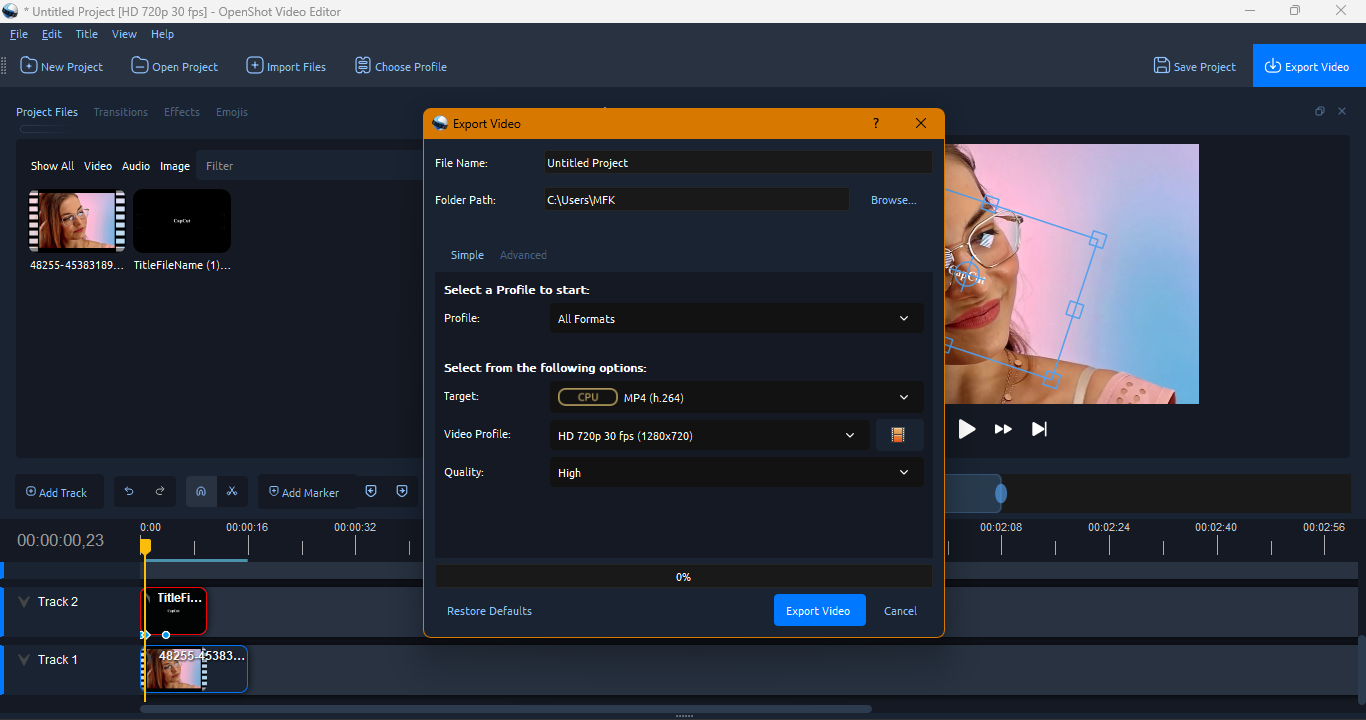 Export video