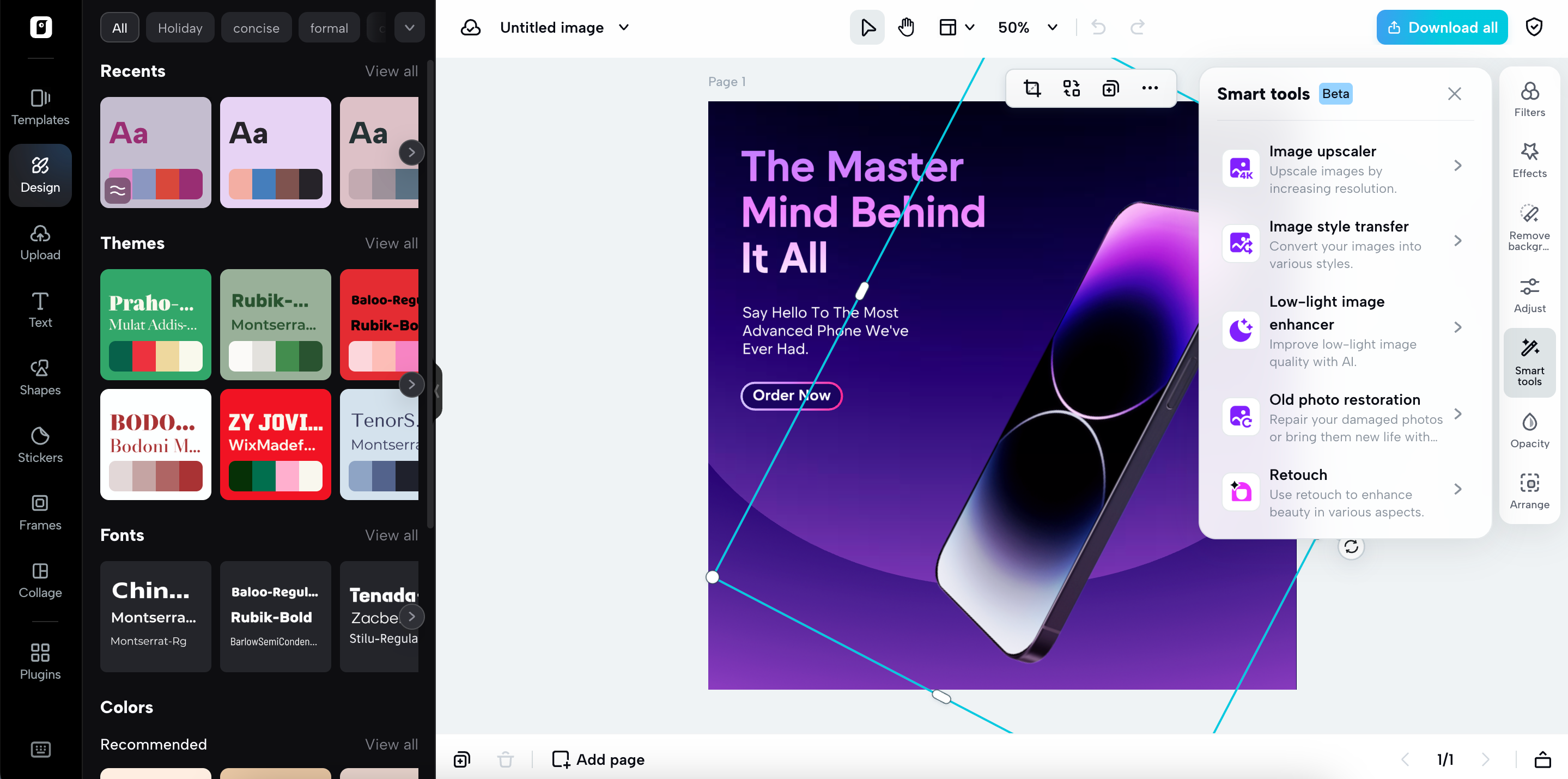 Editing interface