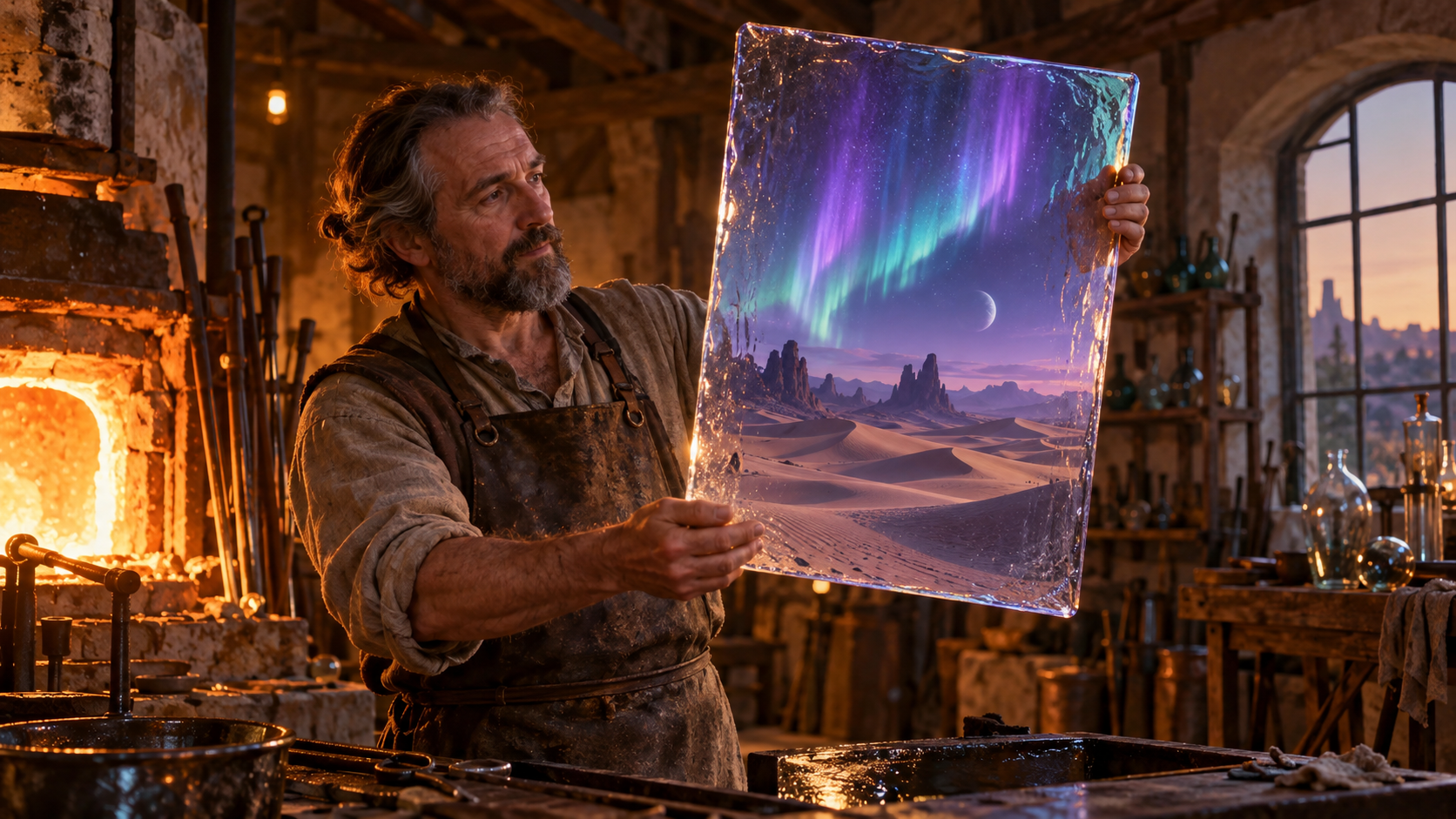 HALVER AI film: Aurora Desert Pane