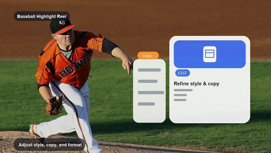 Baseball Highlight Reel Maker realistic image for adjust style, copy, and format