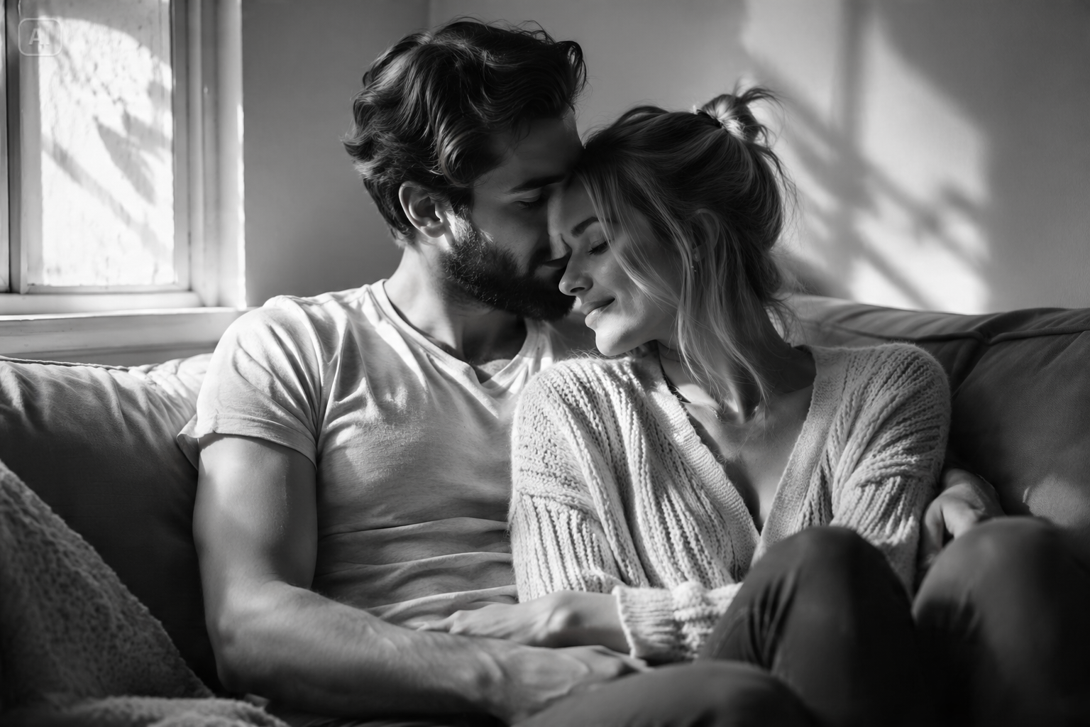 black and white couple photo features