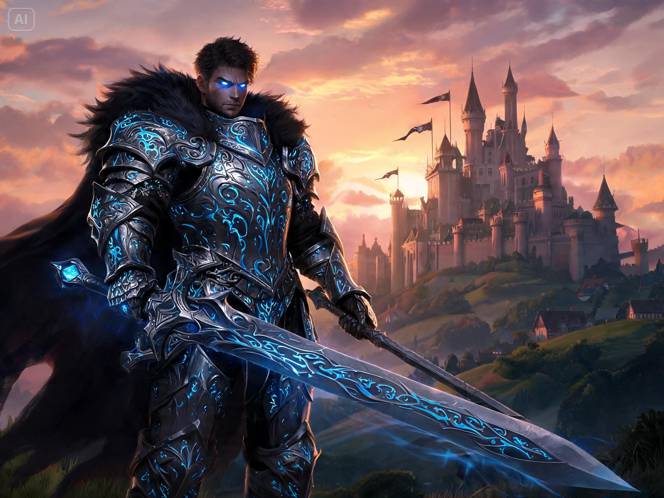 Prompt for a fantasy warrior hero