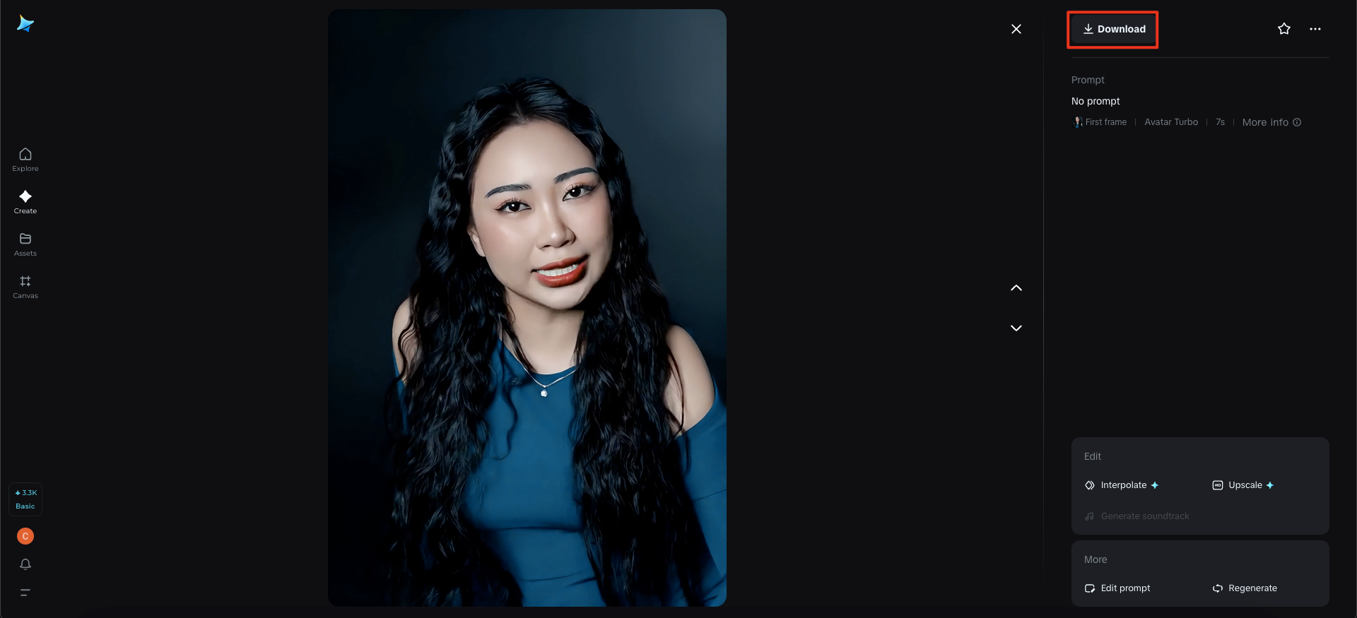 Laden Sie das Avatar-Video herunter