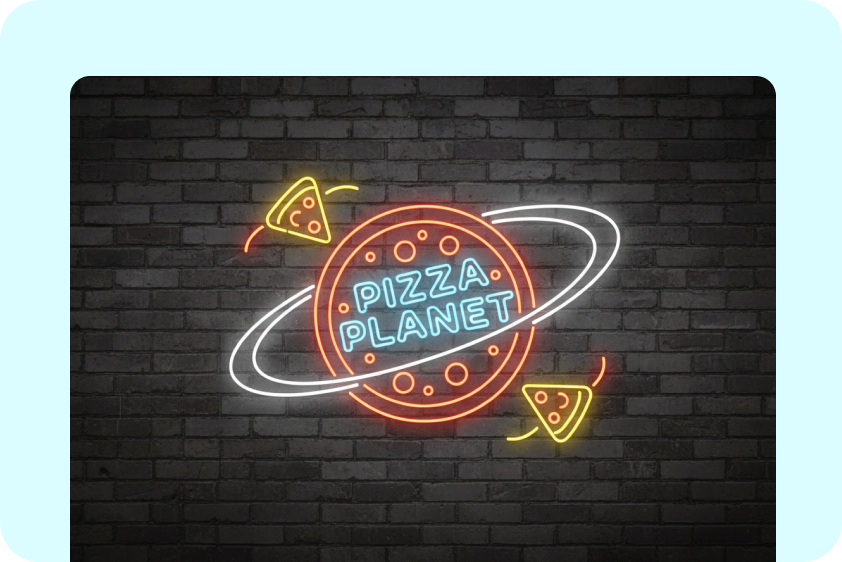 Neon sign logo for restaurant