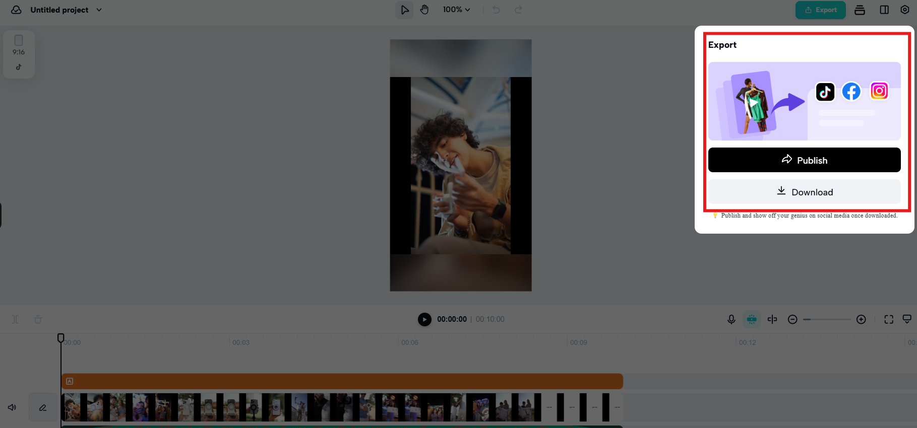 Export the video