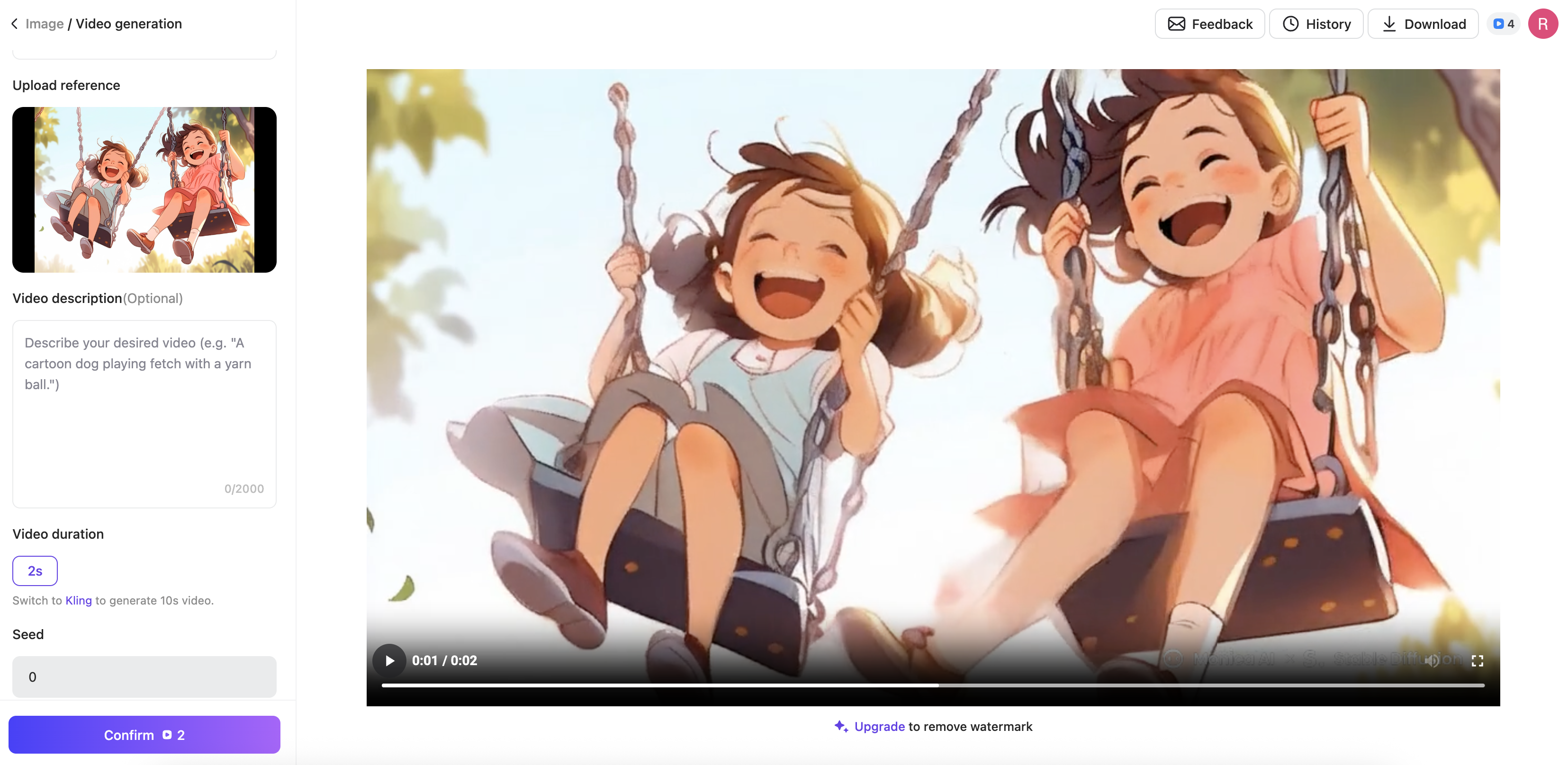 Video hoạt hình của Monica AI