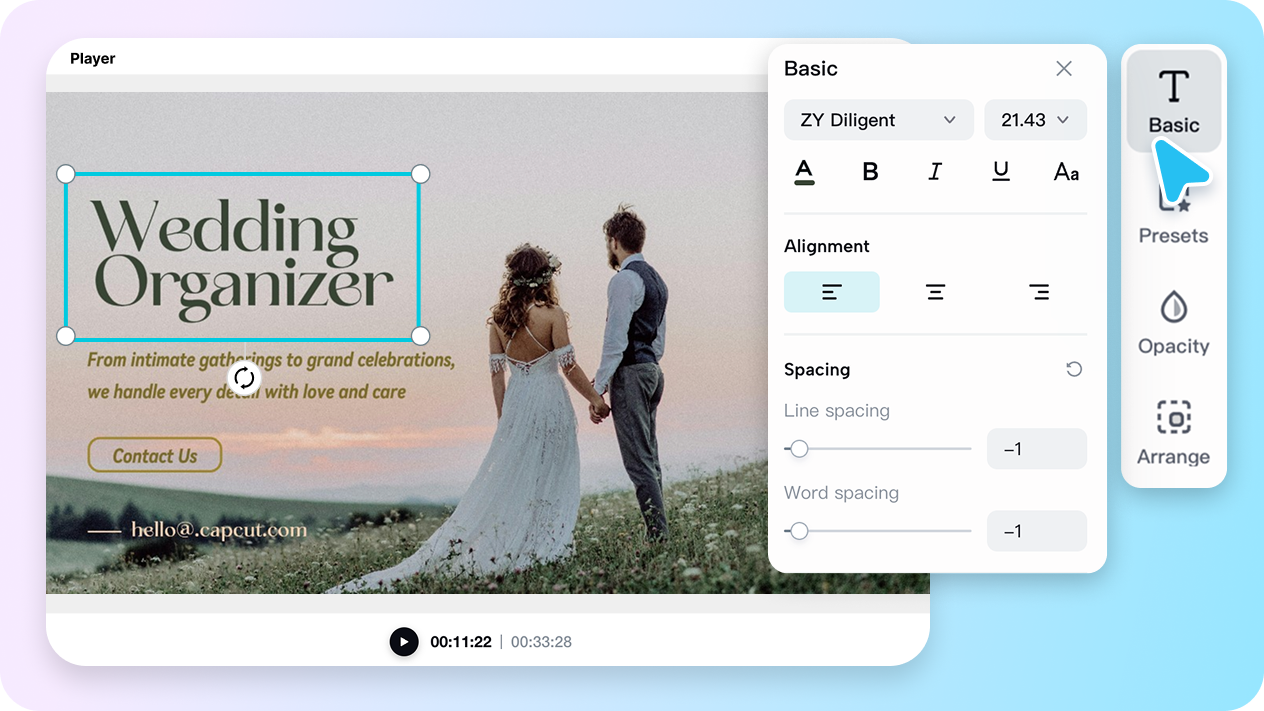 Tailor every aspect to fit your wedding theme