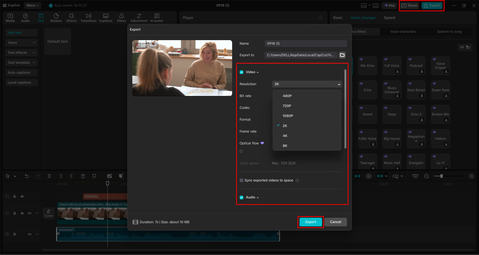 Mengeksport video daripada editor video desktop CapCut