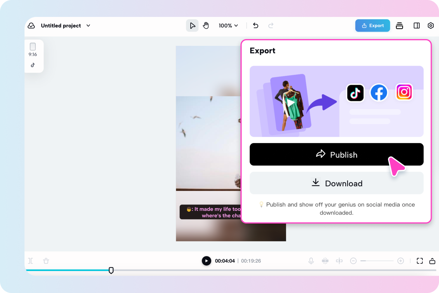 Exportieren und Teilen des Videos