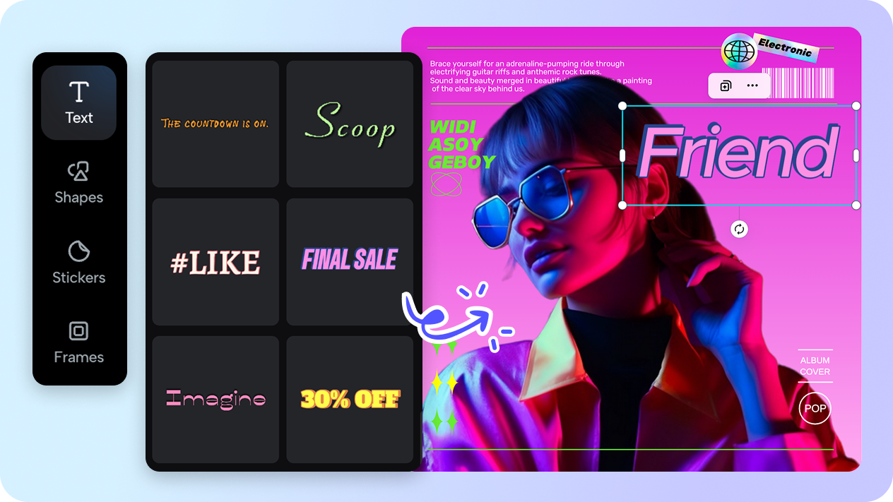 Flexible editing tools for stunning designs