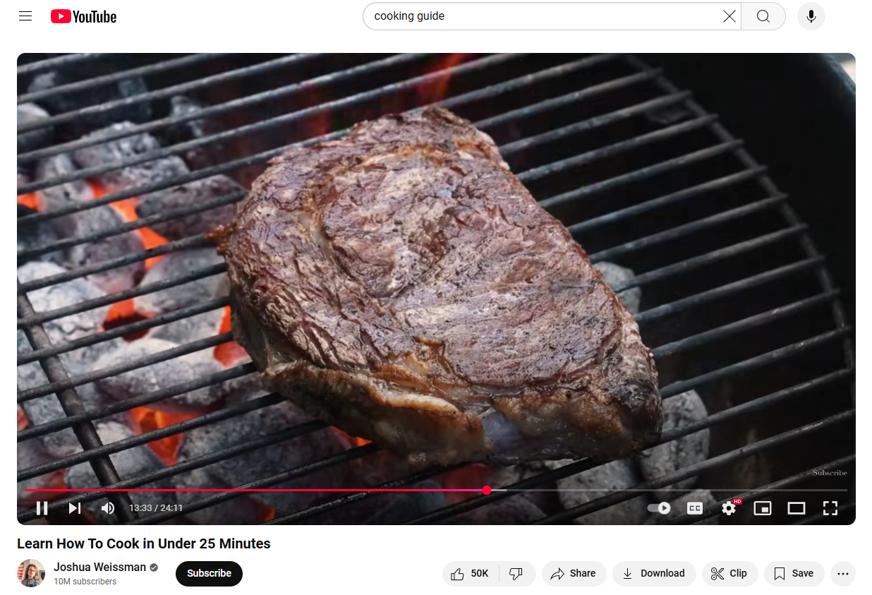 A detailed guide video of a long length