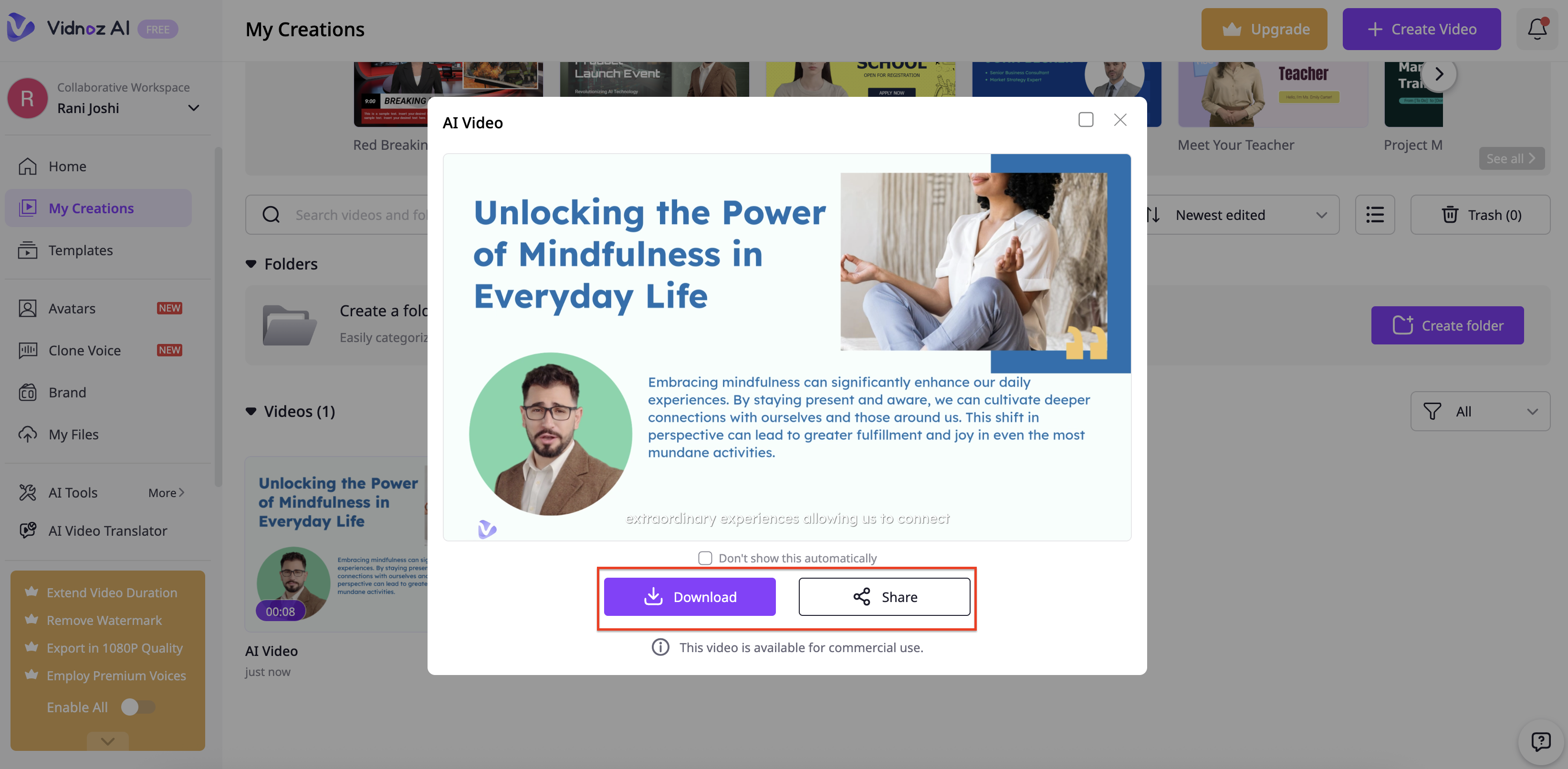 Preview and export your YouTube-ready video