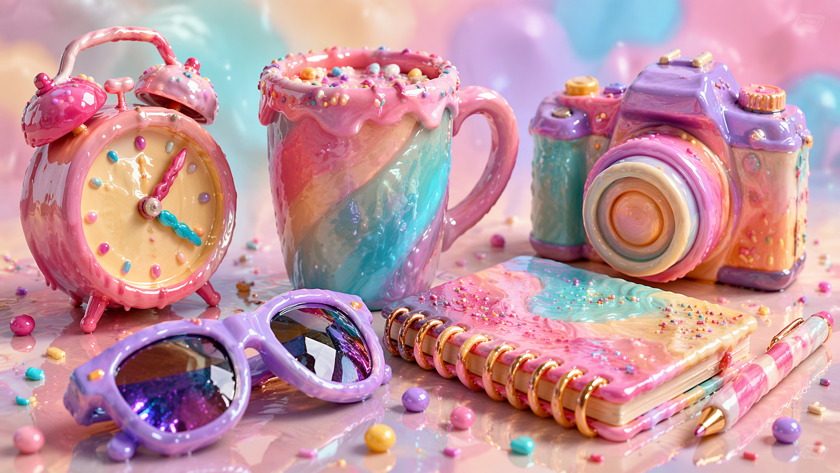 Dreamina AI Süßigkeitenfilter Prompt Beispiel 2: Sprinkle Dessert Scene