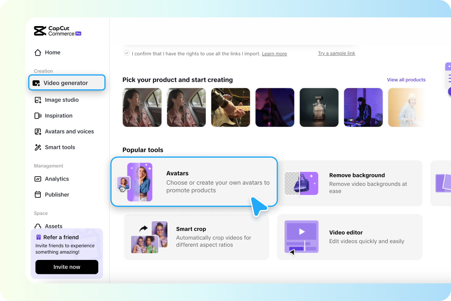 Перейти в раздел генератора видео