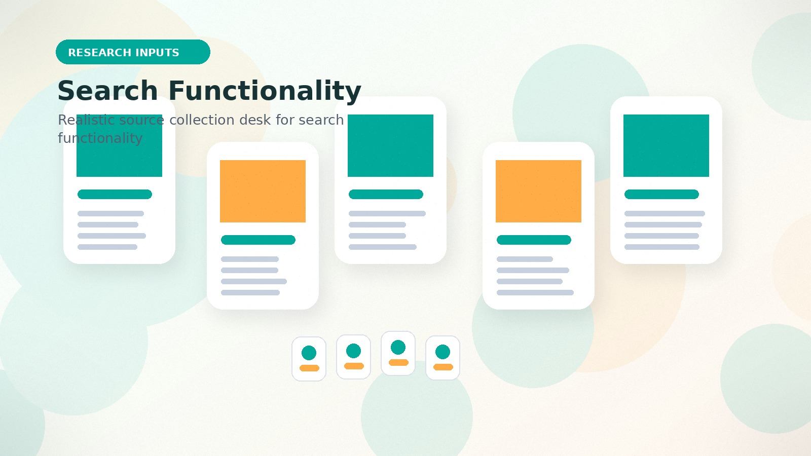 Search Functionality realistic research inputs visual for search functionality