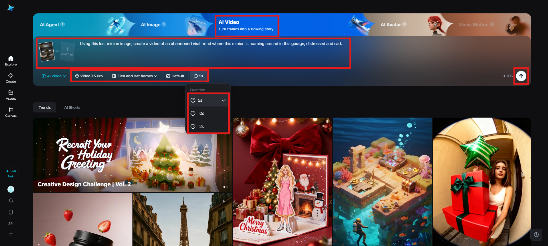 Generate video with Dreamina