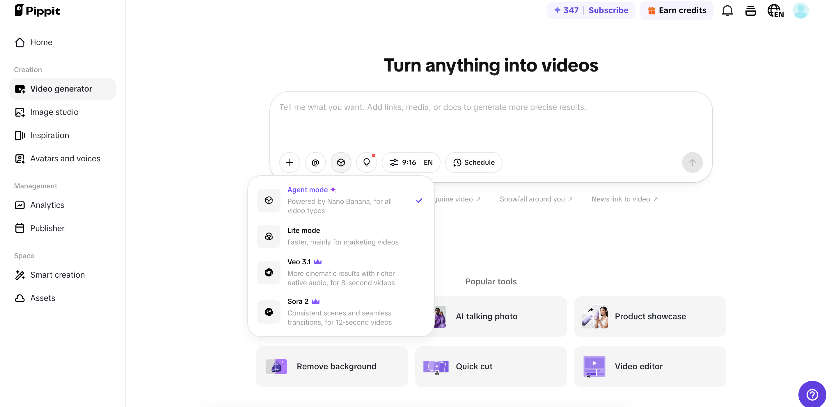Cualquier input para la herramienta de video
