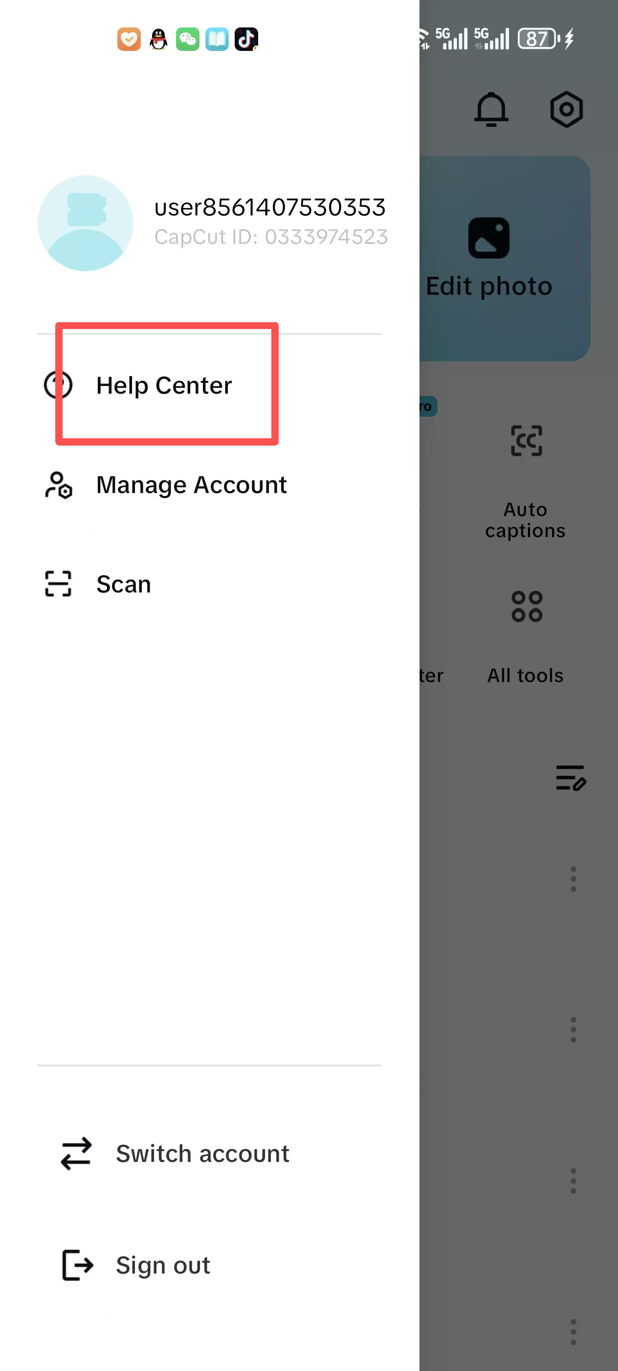 Go to the Help Center to resolve issues