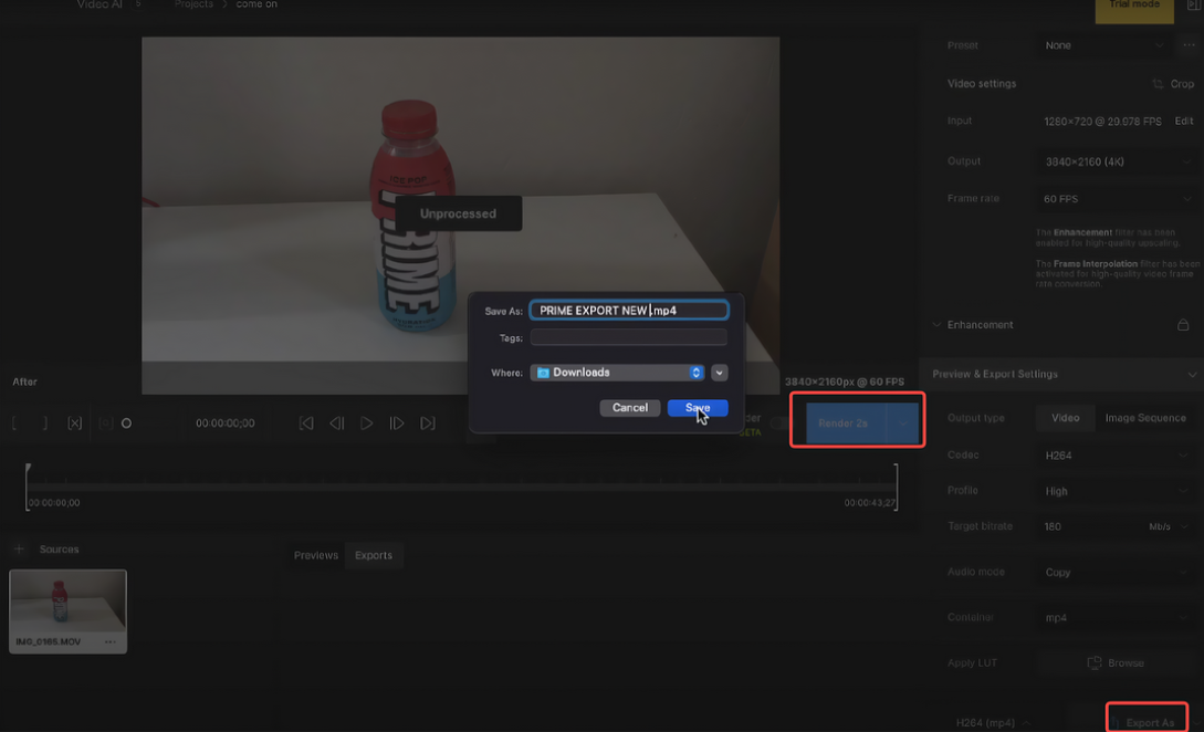 Preview and export the enhanced video