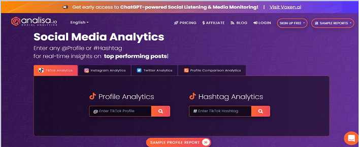 Phần mềm phân tích mạng xã hội được hỗ trợ bởi AI - Analisa.io