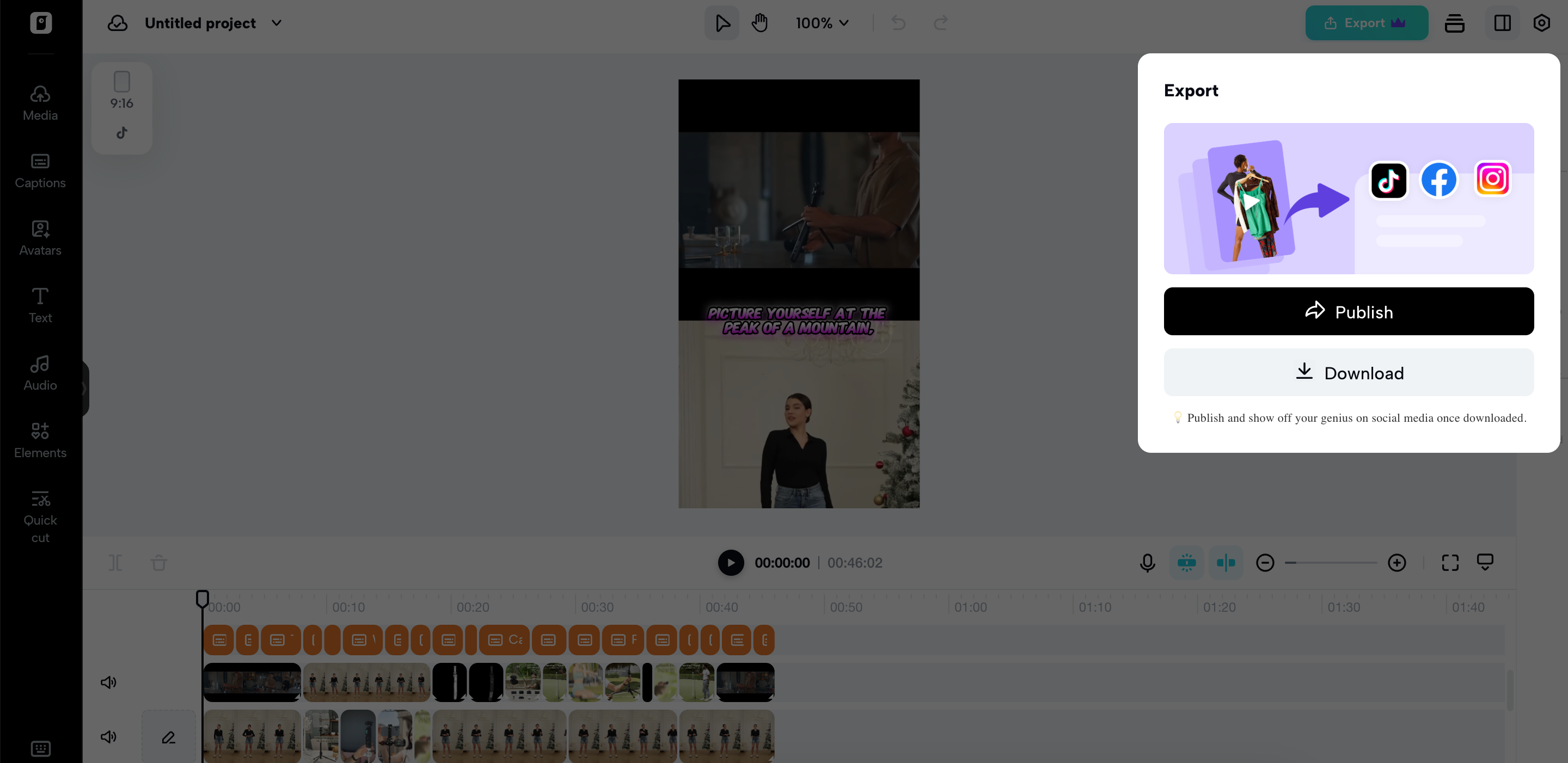 Export the video