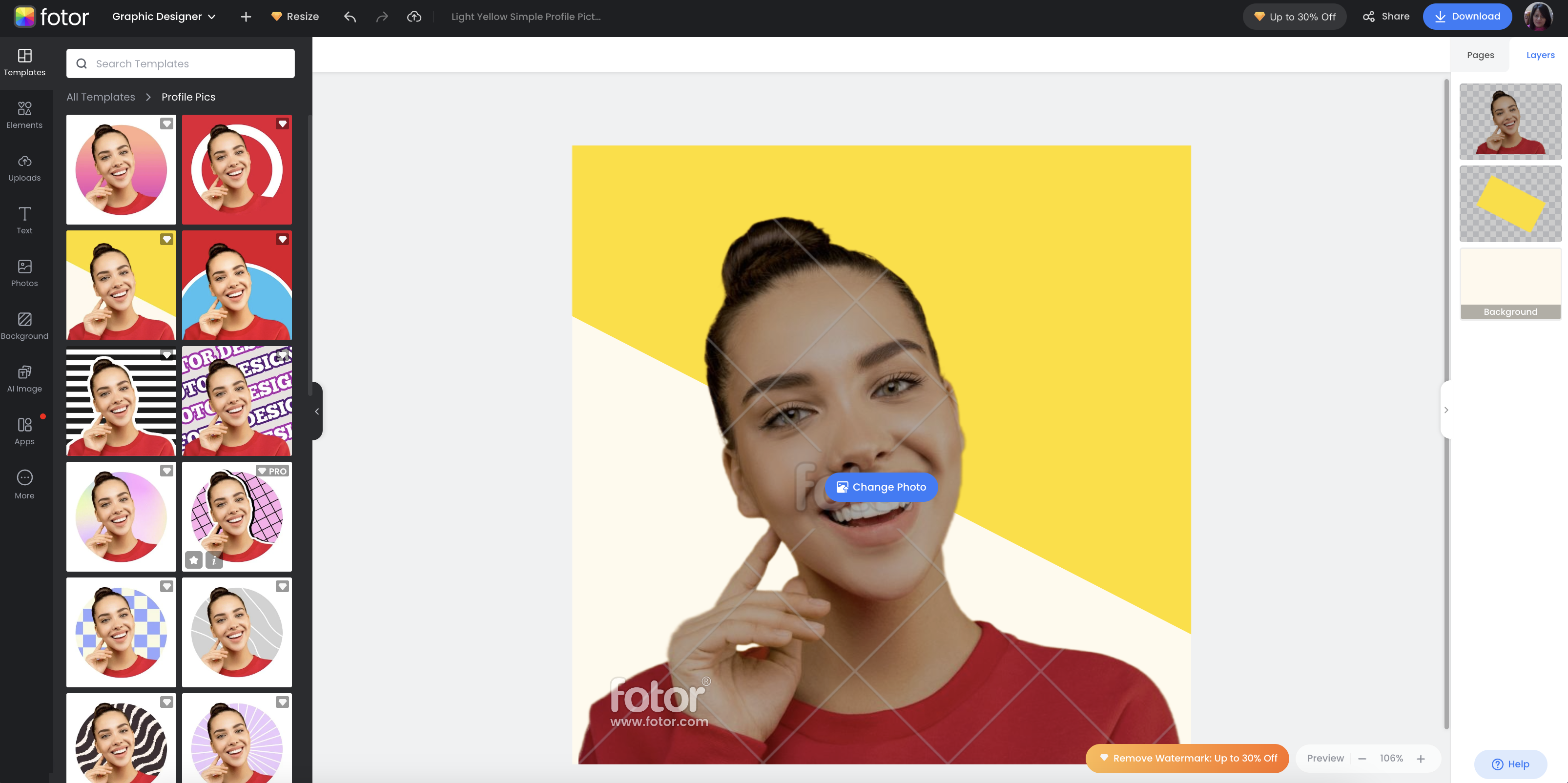 Fotor profile picture creator