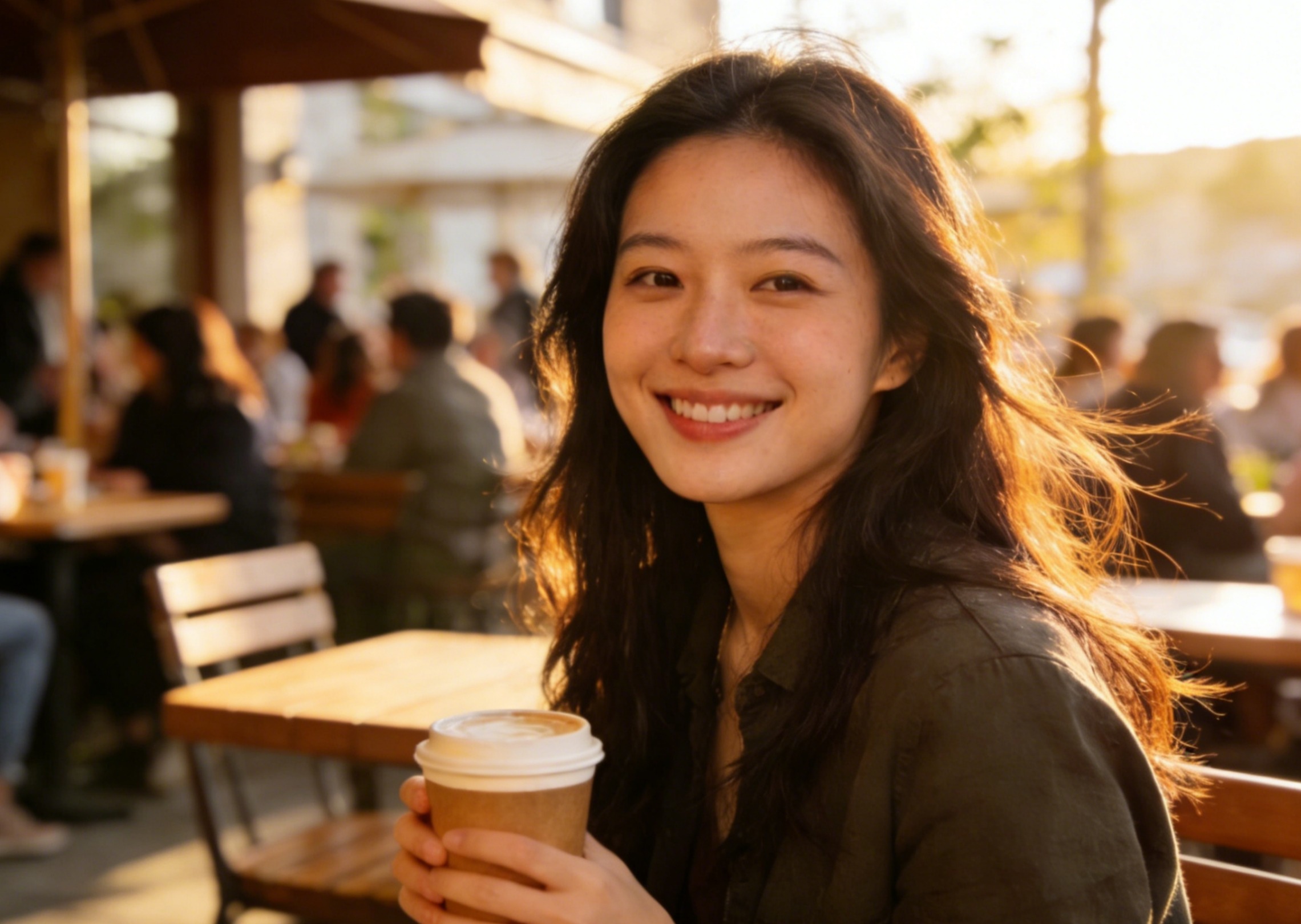 Retire a las personas sentadas alrededor de esta escena de café al aire libre