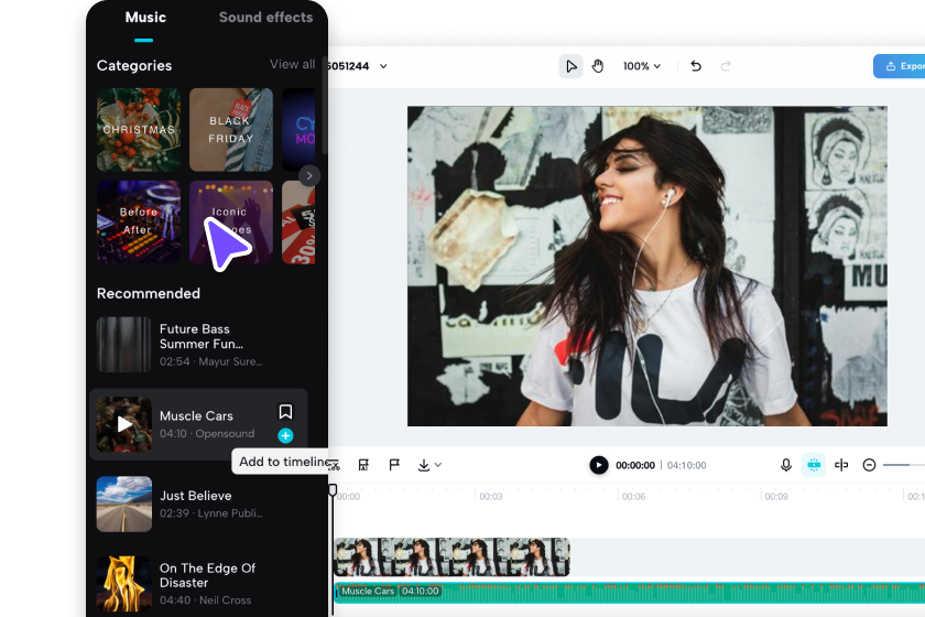 Add music and edit the video