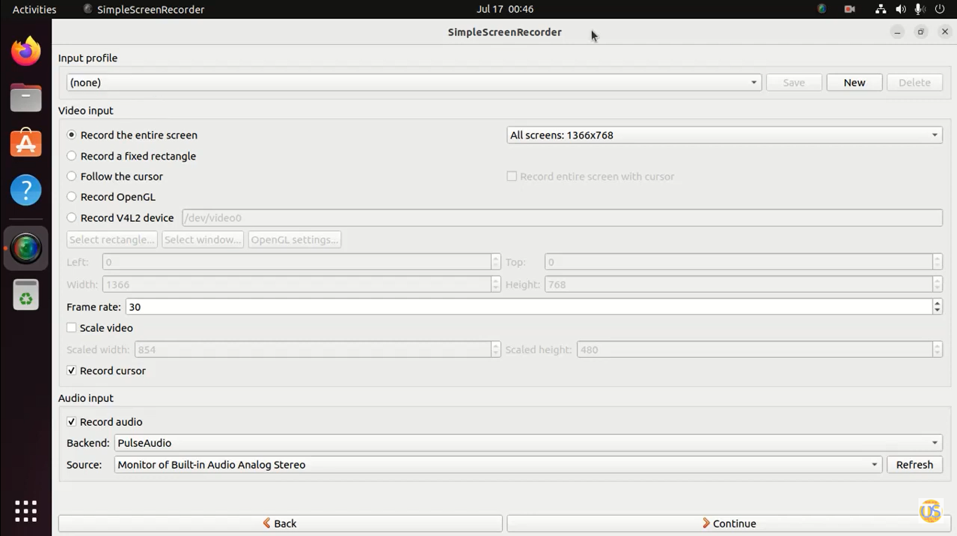 Simple screen recorder for Ubuntu