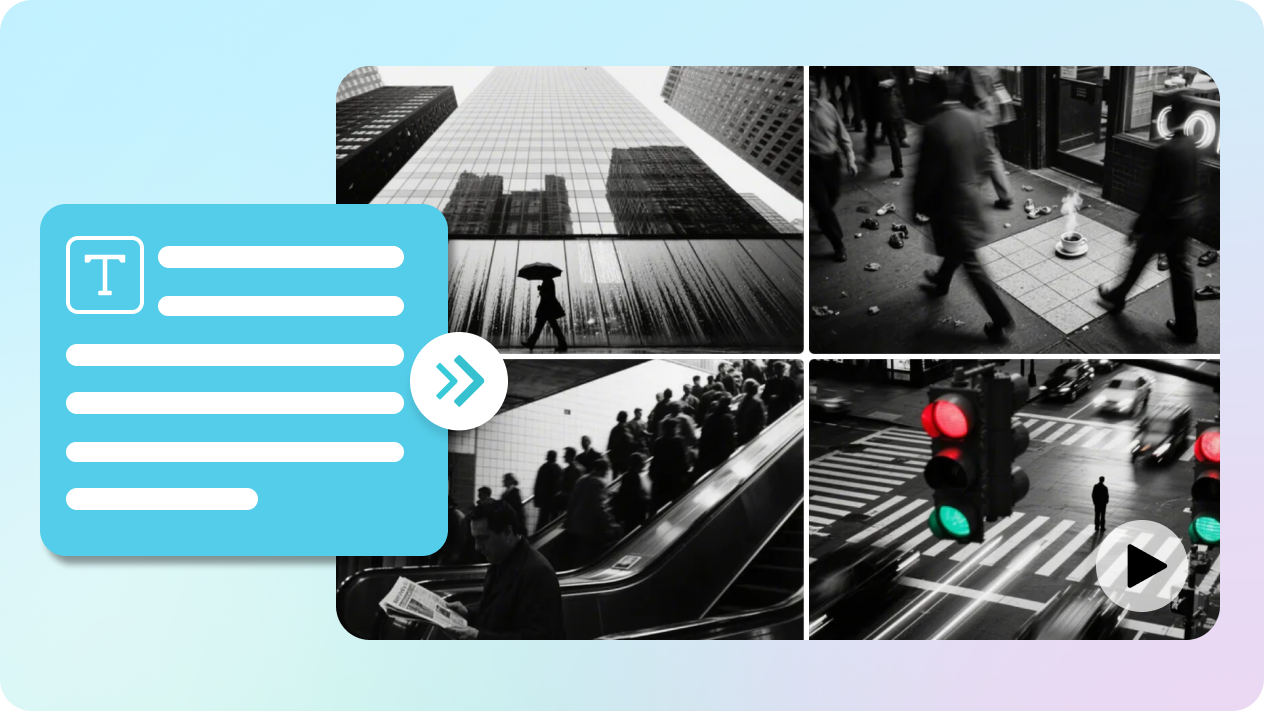 video montage from text