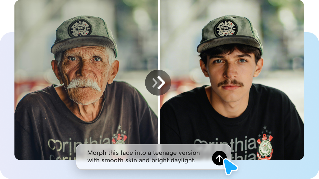 Morph your face with text instructions only