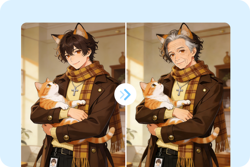 AI age filter for creative photo projects