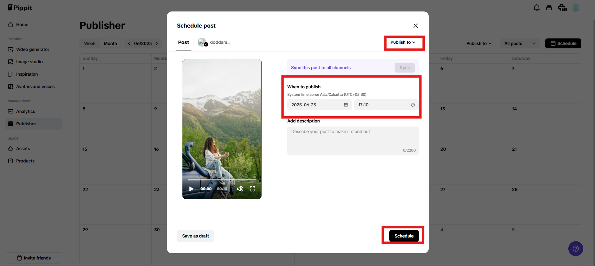 Schedule your post