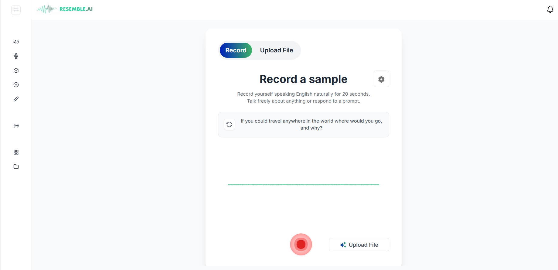 Resemble AI interface