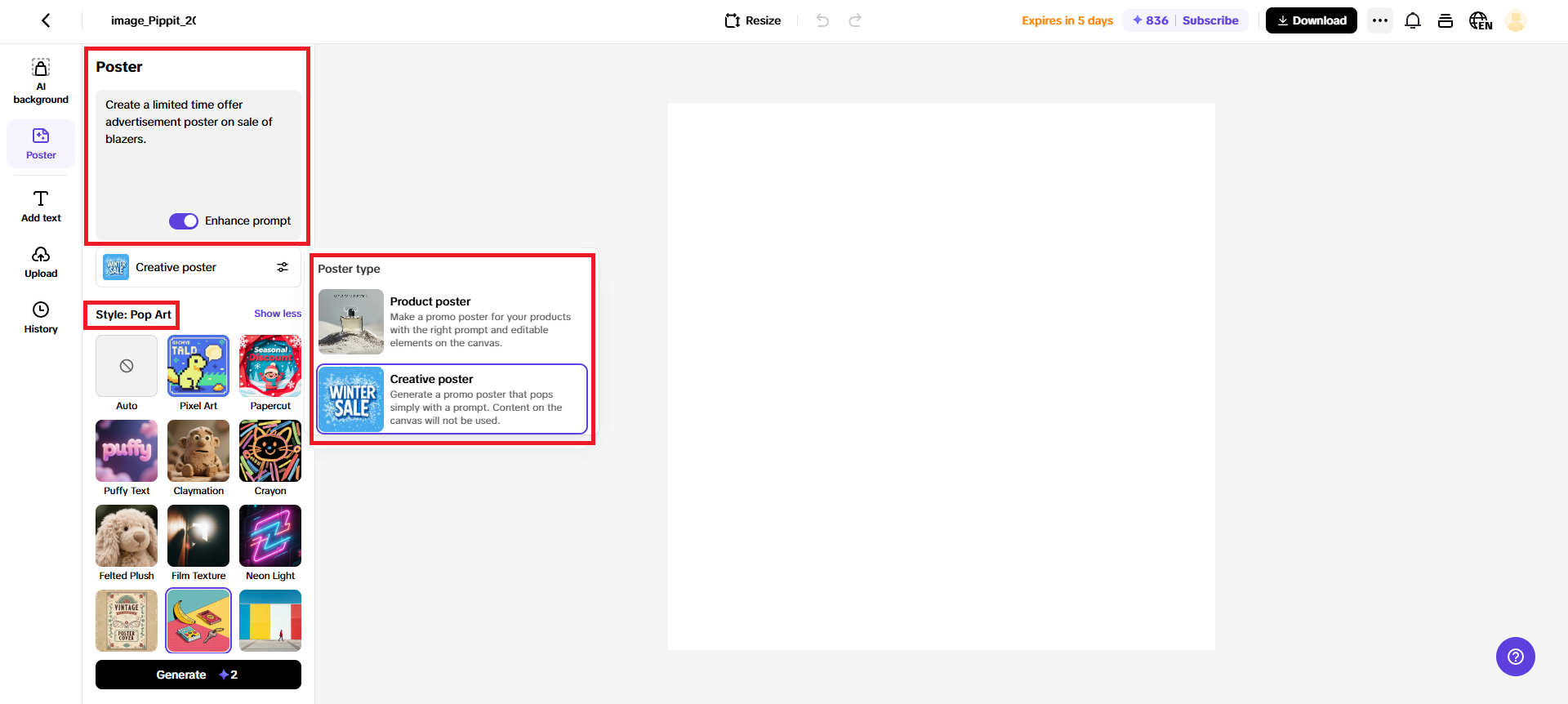 Generate your poster