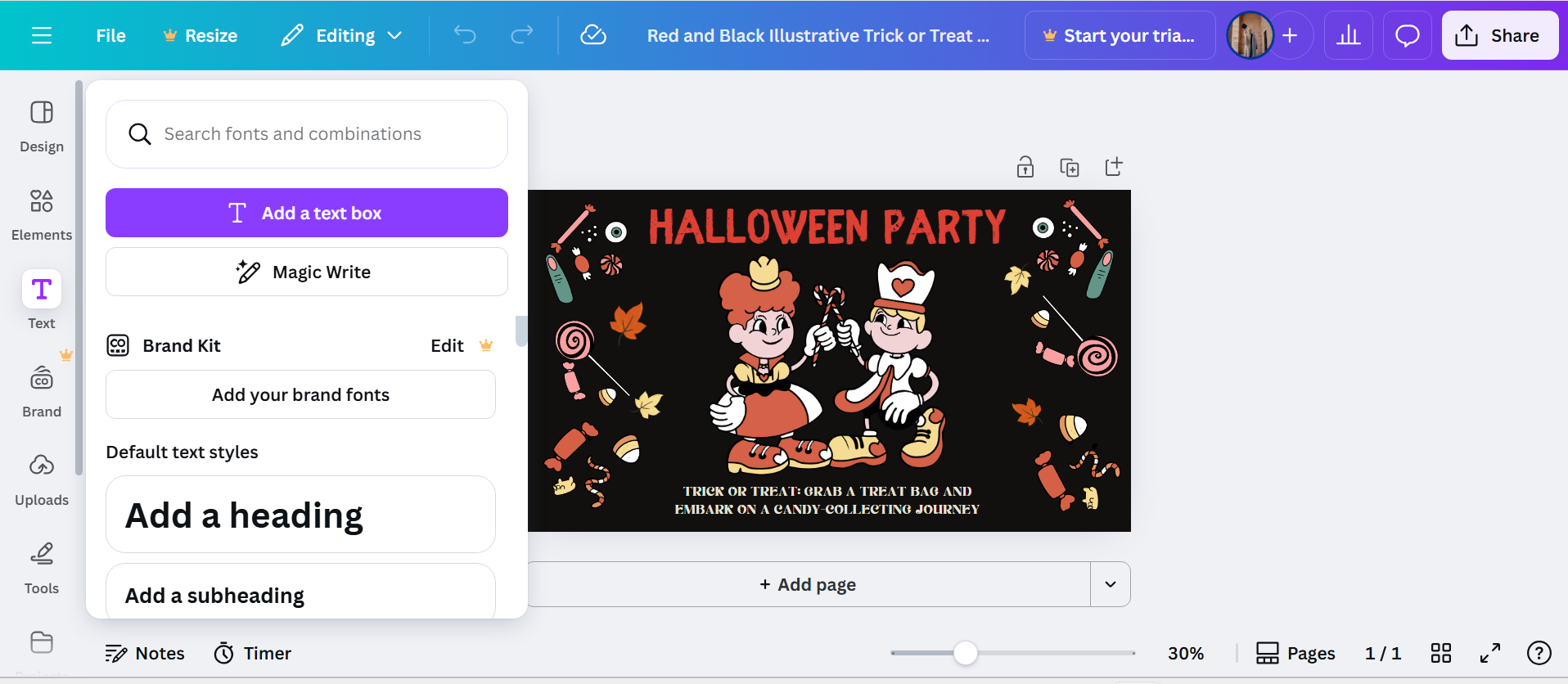 Canva - A designer-based platform to make free Halloween cover photos for Facebook