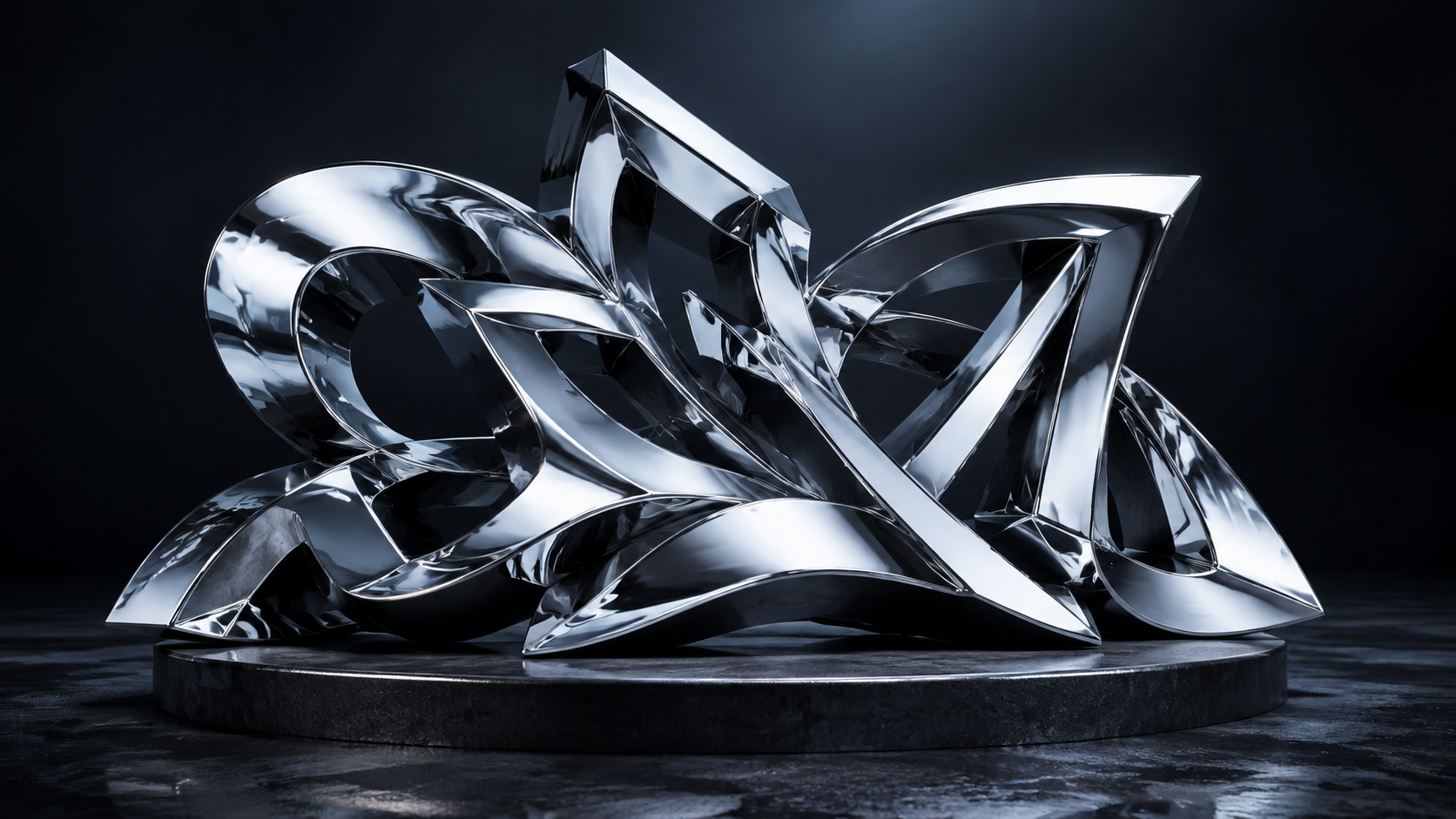 Chrome Dimensional Letterforms for ai text effect generator