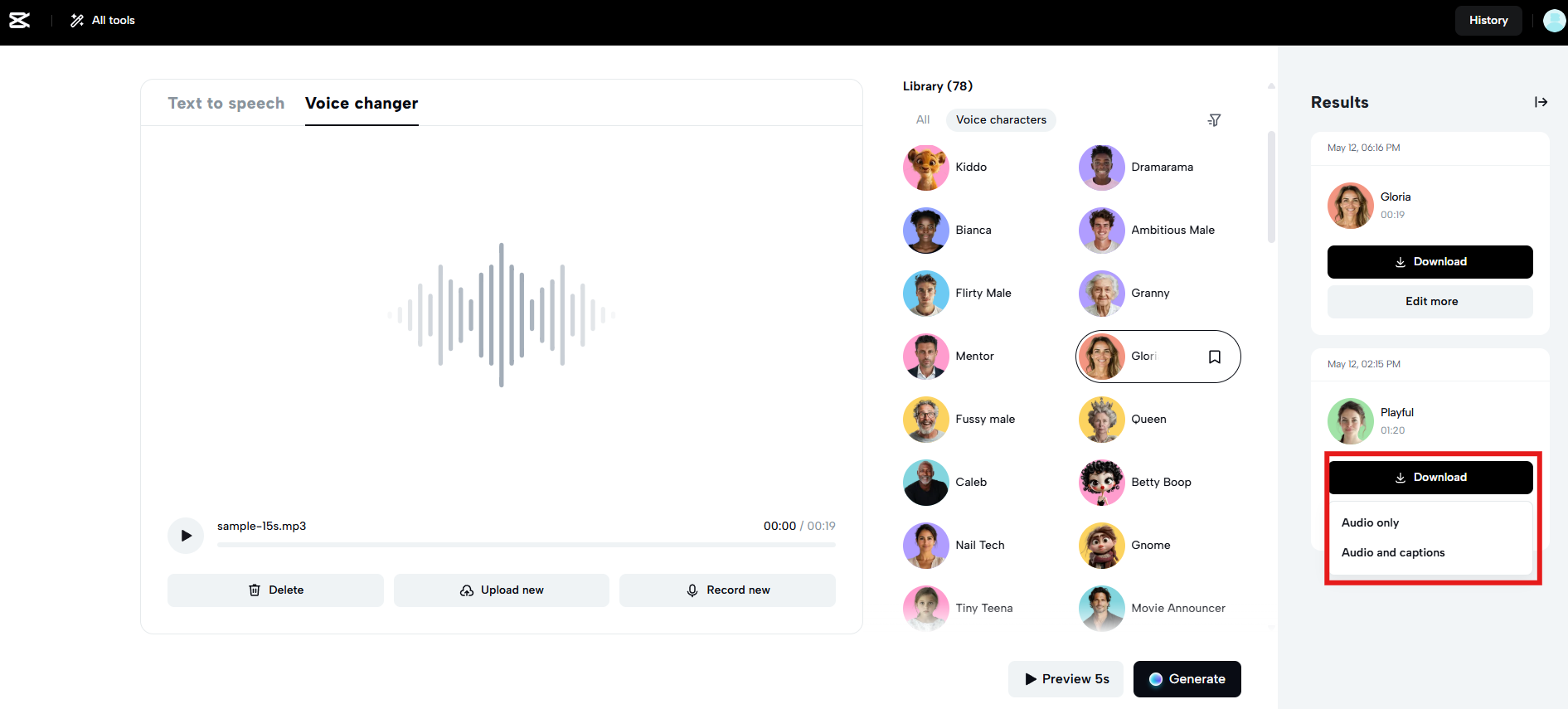 Exportálja a szerkesztett fájlt