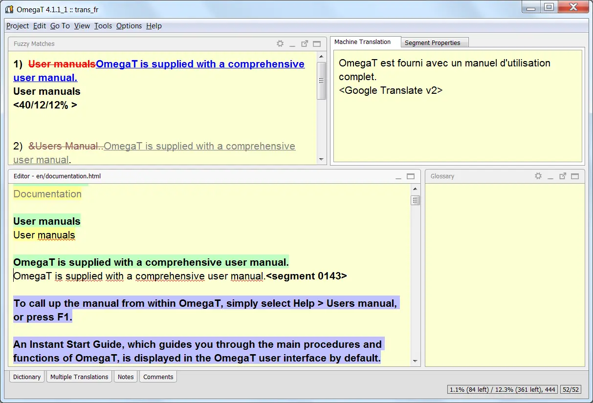 OmegaT interface