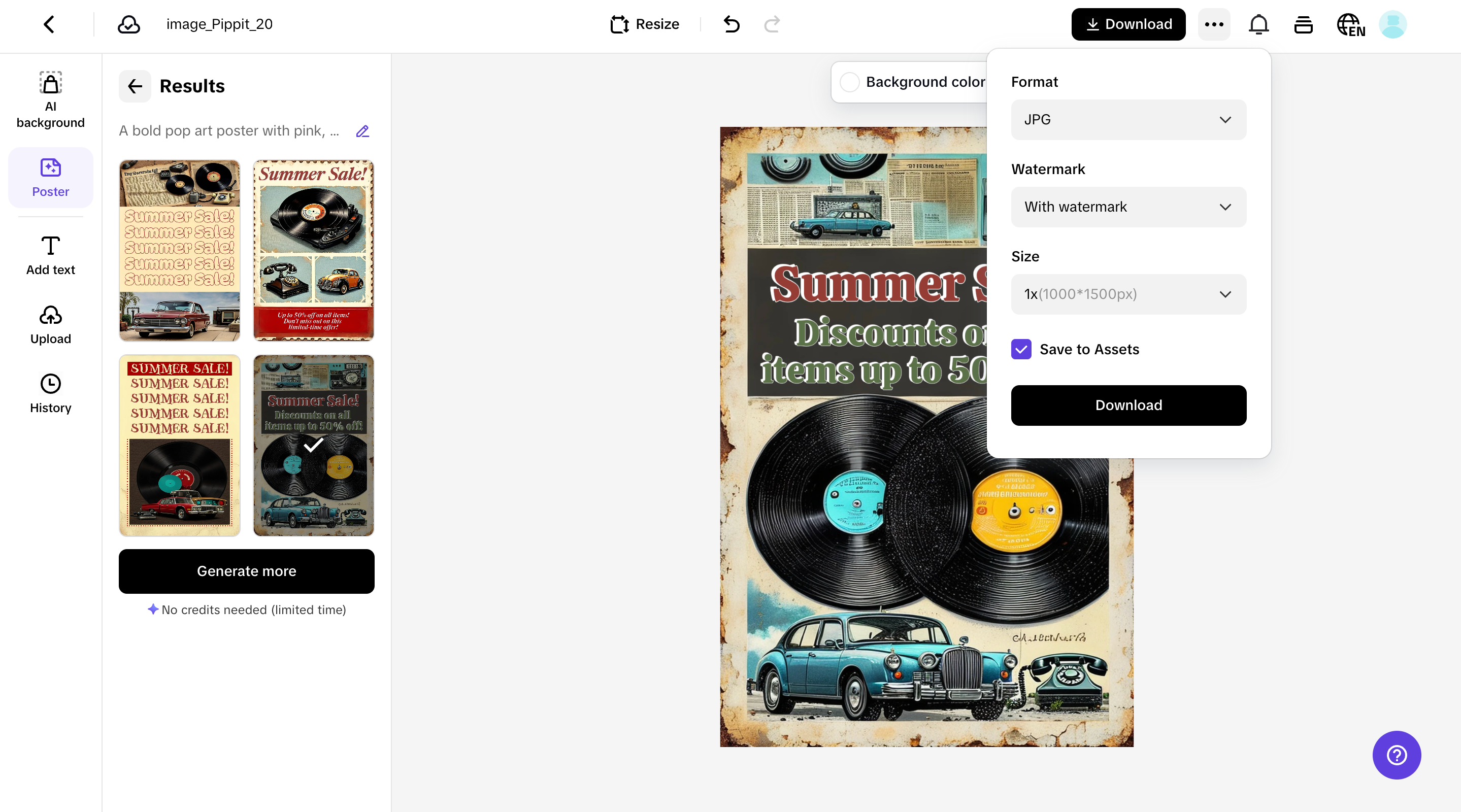 Export your poster