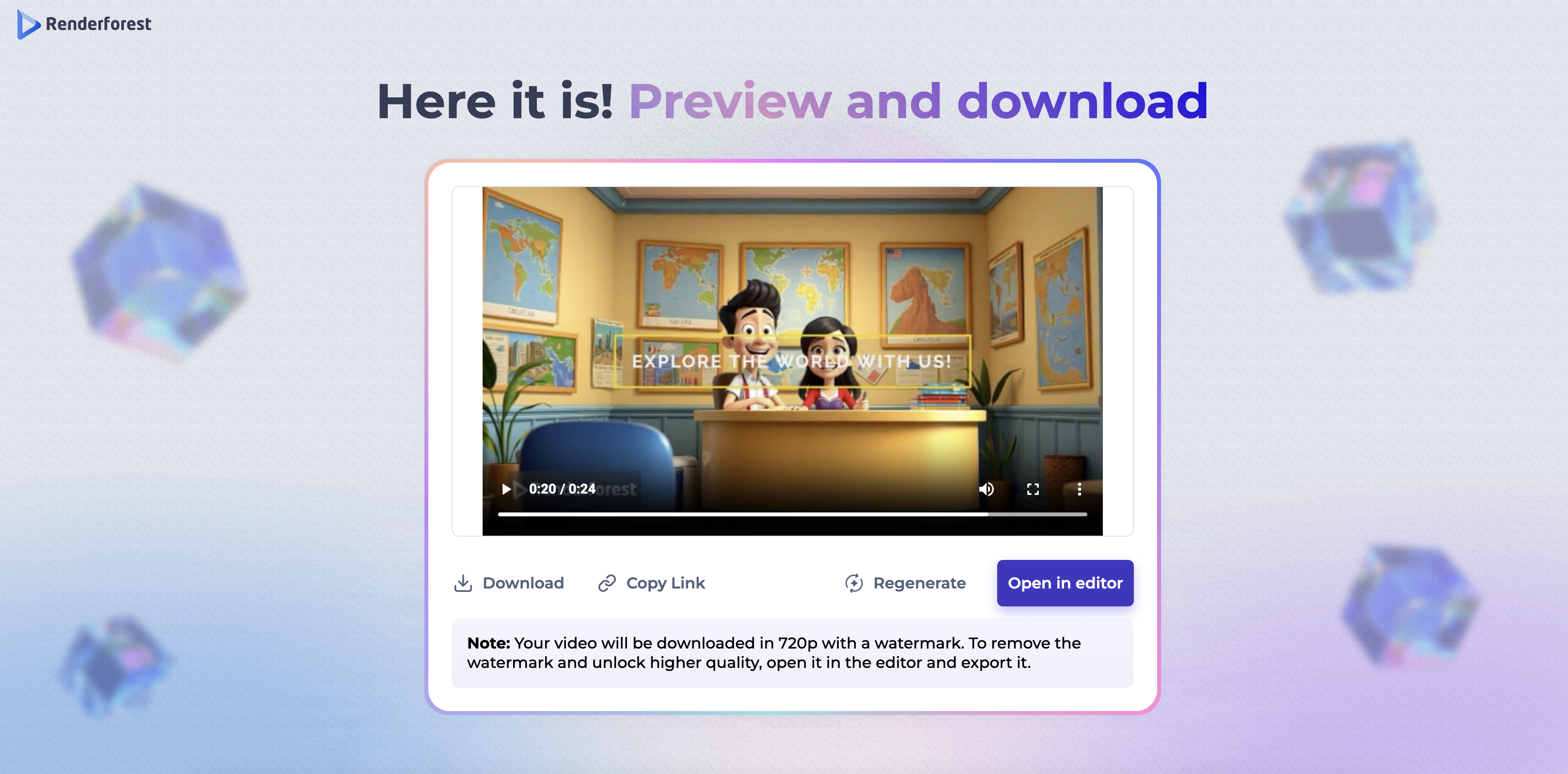 Renderforest AI anime video generator free platform
