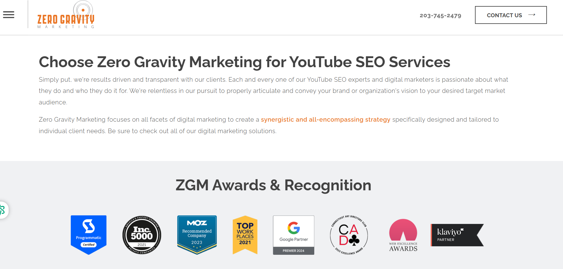 Zero Gravity Marketing YouTube SEO cég