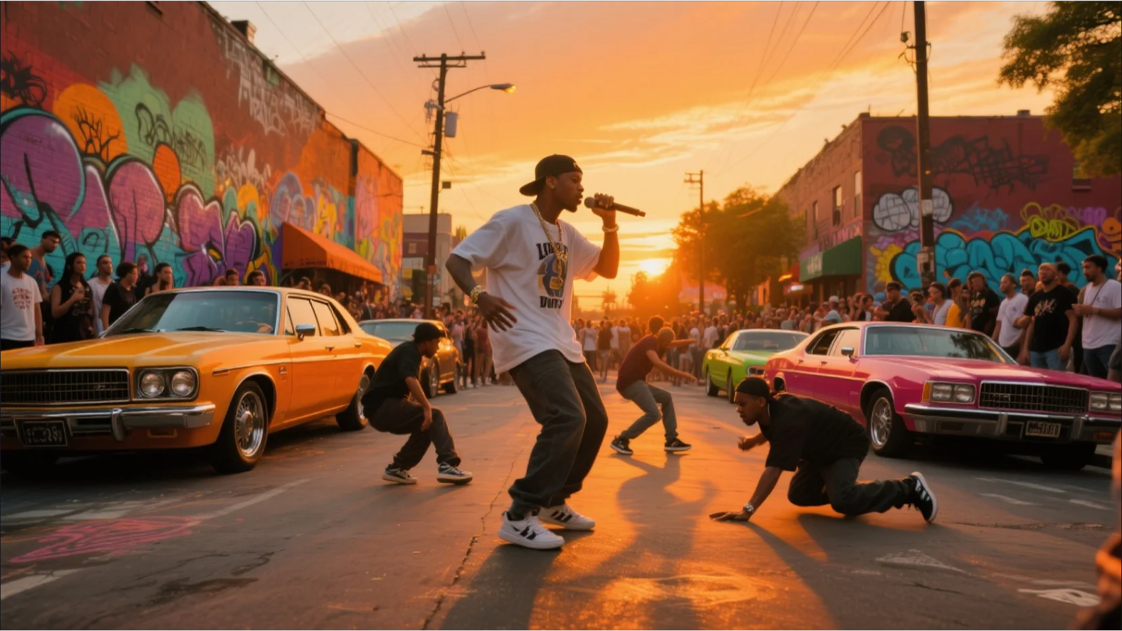 Hip hop street performance